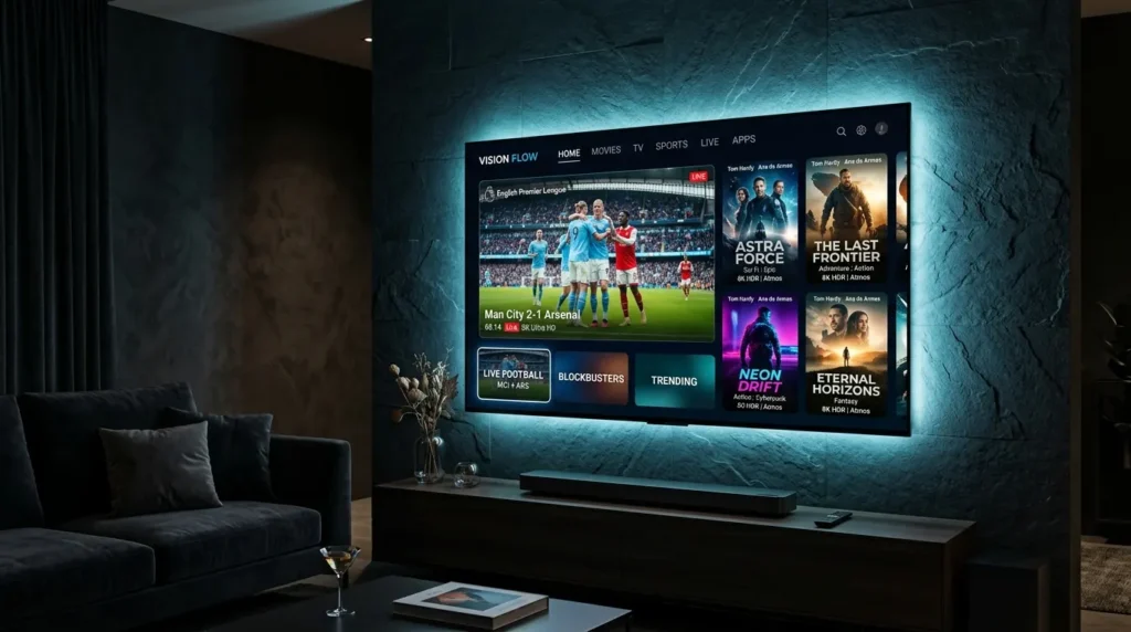 Swoop TV on a big living-room TV